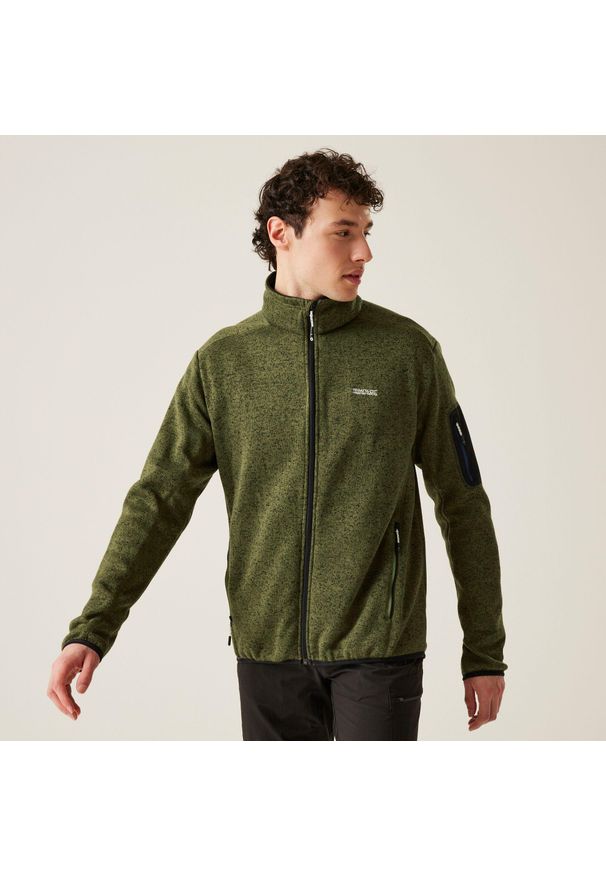 Polar turystyczny męski Newhill Regatta z suwakiem. Kolor: zielony. Materiał: polar. Sport: turystyka piesza