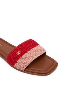 TOMMY HILFIGER - Tommy Hilfiger Klapki Th Flat FW0FW09513 Czerwony. Kolor: czerwony. Materiał: materiał #3