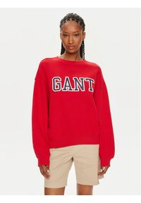 GANT - Gant Bluza Logo 4200840 Czerwony Relaxed Fit. Kolor: czerwony. Materiał: bawełna