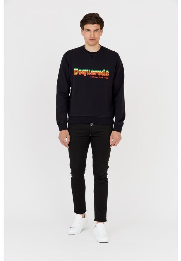 DSQUARED2 Czarna męska bluza cool fit, Rozmiar L. Kolor: czarny