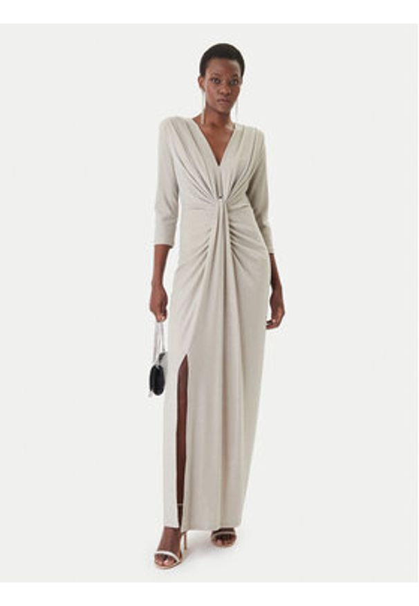 Joseph Ribkoff Sukienka wieczorowa 261743 Beżowy Slim Fit. Kolor: beżowy. Materiał: syntetyk. Styl: wizytowy