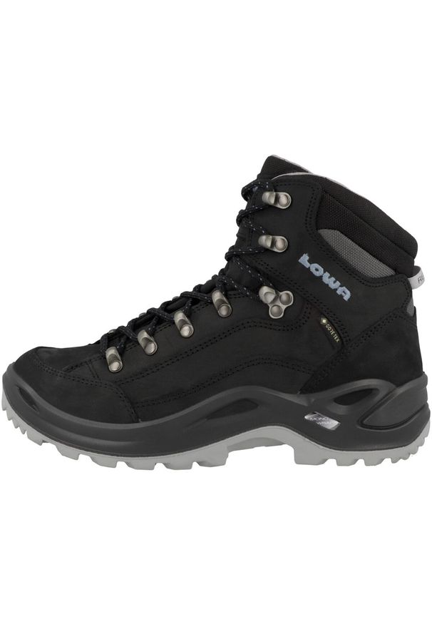 Buty trekkingowe damskie Lowa Renegade Gtx Mid. Wysokość cholewki: za kostkę. Zapięcie: sznurówki. Kolor: czarny. Materiał: guma, materiał, syntetyk. Szerokość cholewki: normalna