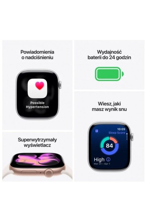 APPLE - apple Watch Series 11 GPS, koperta 42 mm z aluminium w kolorze różowego złota, pasek sportowy w kolorze łagodnego różu - rozmiar M/L. Kolor: złoty, różowy, wielokolorowy. Styl: sportowy