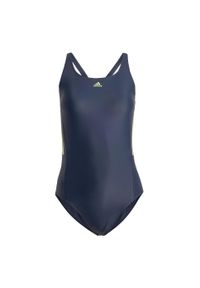 Adidas - Mid 3-Stripes Swimsuit. Kolor: zielony, niebieski, żółty, wielokolorowy