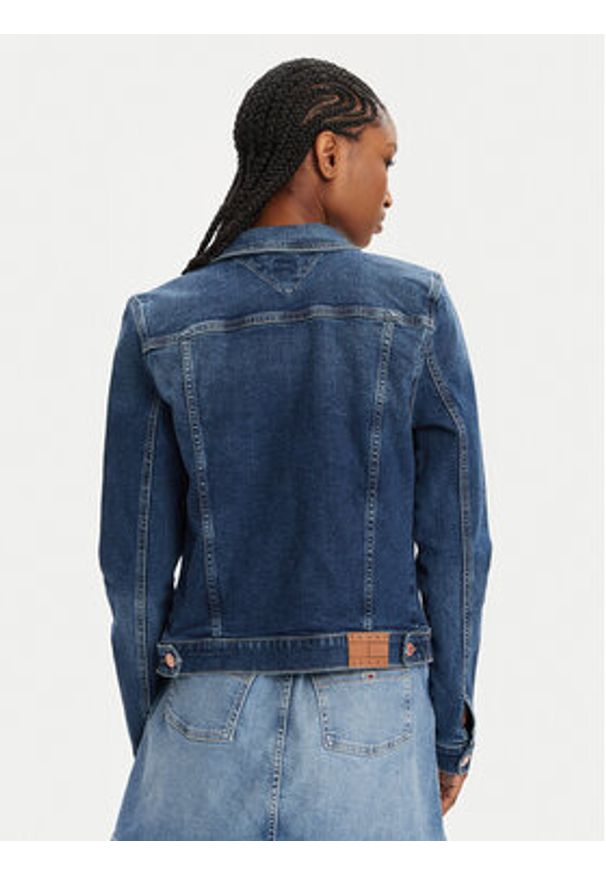 Tommy Jeans Kurtka jeansowa Vivianne DW0DW17959 Niebieski Slim Fit. Kolor: niebieski. Materiał: bawełna