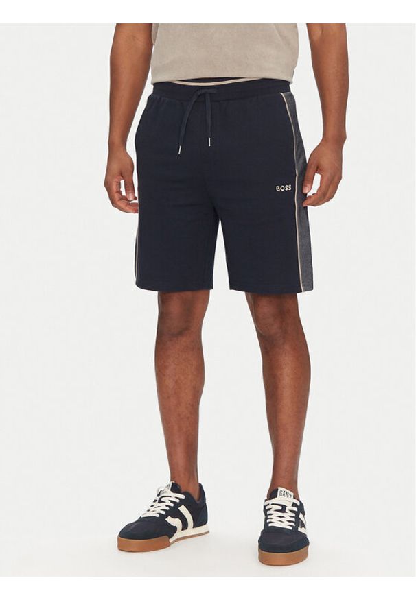 BOSS Szorty sportowe Tracksuit Short 50540752 Granatowy Regular Fit. Kolor: niebieski. Materiał: bawełna. Styl: sportowy