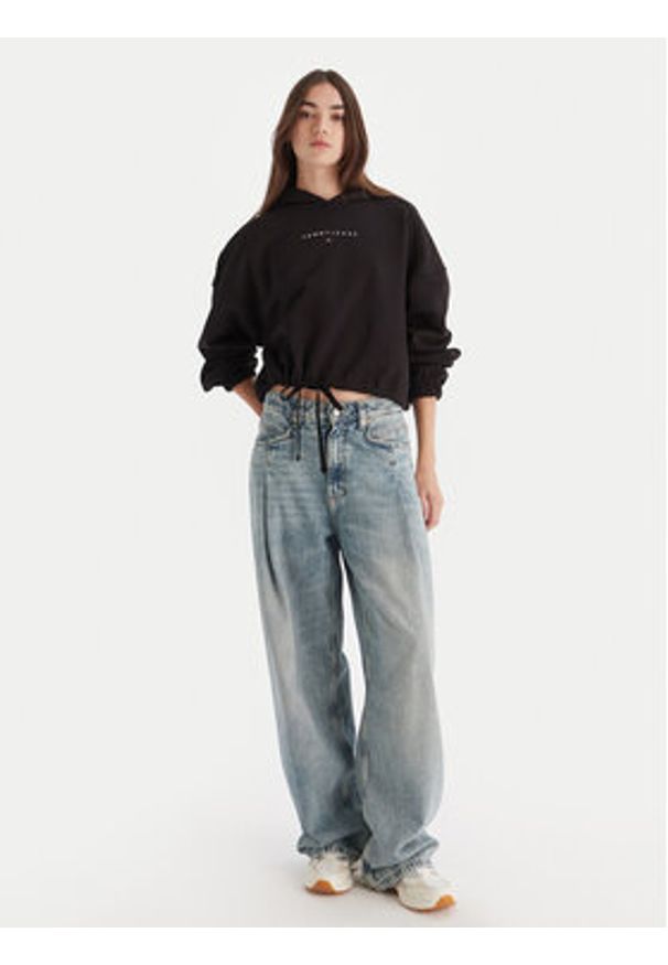 Tommy Jeans Bluza Bling Linear DW0DW21607 Czarny Regular Fit. Kolor: czarny. Materiał: bawełna