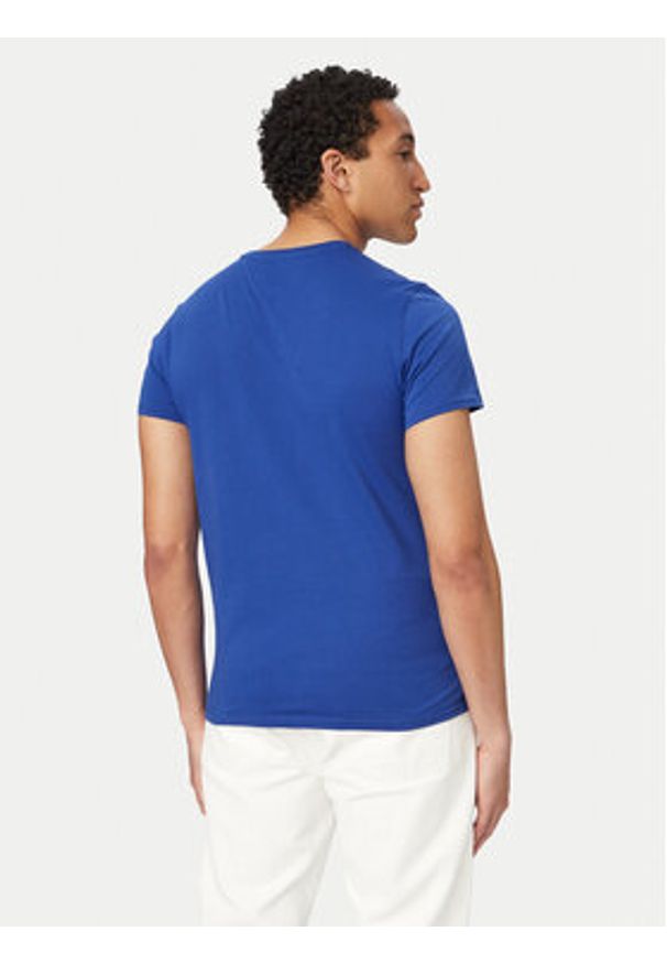 Tommy Jeans T-Shirt DM0DM04411 Niebieski Slim Fit. Kolor: niebieski. Materiał: bawełna