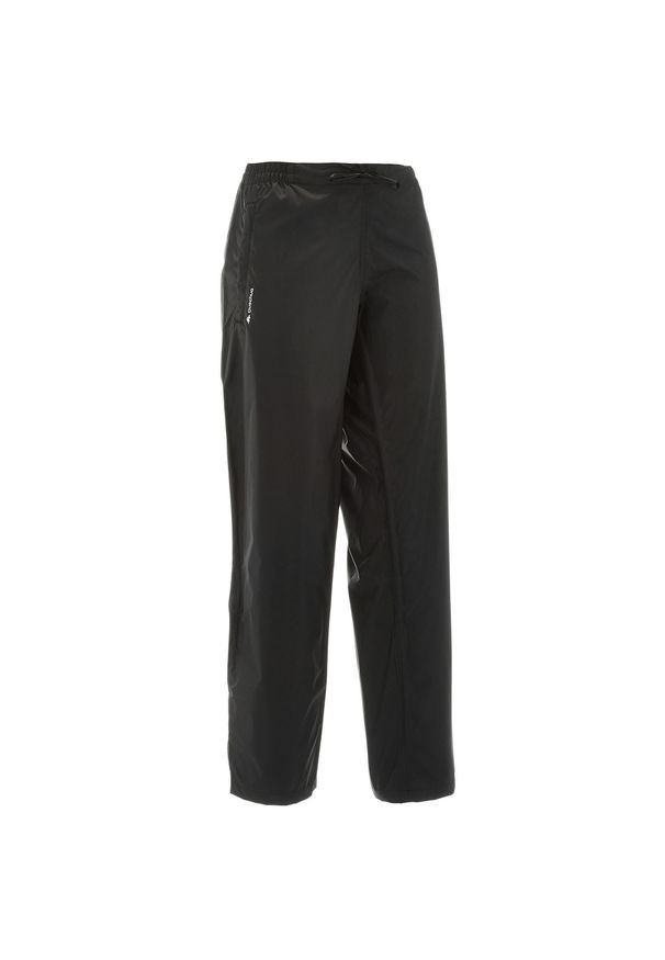 quechua - Spodnie wierzchnie turystyczne damskie, Quechua Raincut, wodoodporne. Kolor: czarny. Materiał: materiał