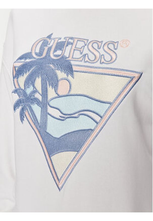 Guess Bluza W4GQ11 KBK32 Biały Relaxed Fit. Kolor: biały. Materiał: syntetyk