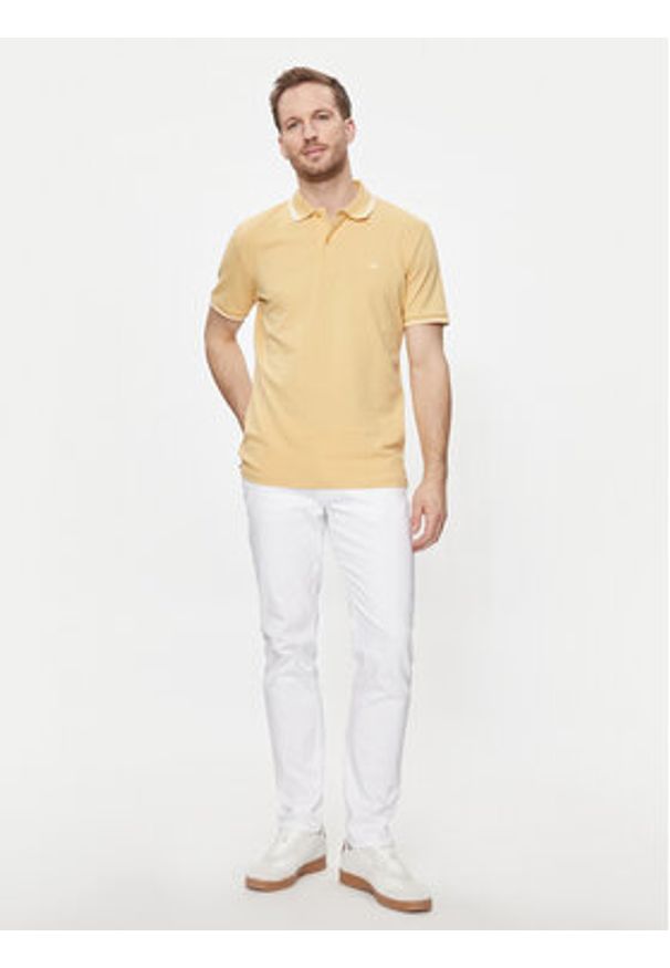 Selected Homme Polo 16087840 Beżowy Regular Fit. Typ kołnierza: polo. Kolor: beżowy. Materiał: bawełna