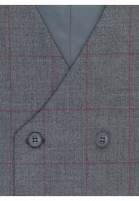 Pako Lorente - PAKO LORENTE – Szara dwurzędowa kamizelka męska w kratę. Okazja: na ślub cywilny, na wesele. Kolor: szary. Styl: elegancki, młodzieżowy #6