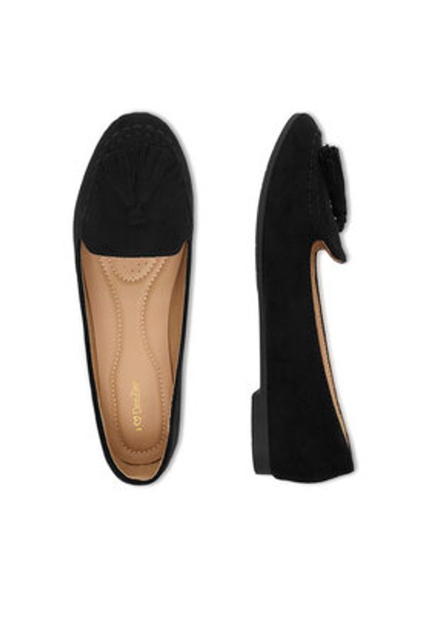 DeeZee Mokasyny QH1829-89 Czarny. Kolor: czarny. Materiał: materiał