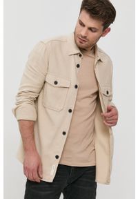 Only & Sons - Koszula bawełniana. Okazja: na co dzień. Typ kołnierza: kołnierzyk klasyczny. Kolor: beżowy. Materiał: bawełna. Długość rękawa: długi rękaw. Długość: długie. Styl: casual, klasyczny #4
