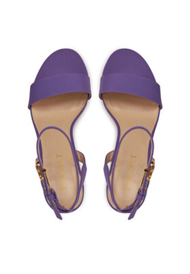 TwinSet - TWINSET Sandały 241TCP102 Fioletowy. Kolor: fioletowy. Materiał: materiał