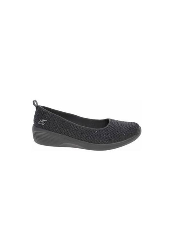 skechers - Buty do chodzenia damskie Skechers Arya Sweet. Zapięcie: bez zapięcia. Kolor: czarny. Materiał: materiał. Szerokość cholewki: normalna. Sport: turystyka piesza