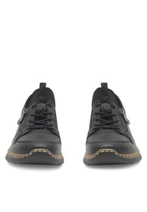 Rieker Półbuty N32G0-00 Czarny. Kolor: czarny. Materiał: materiał