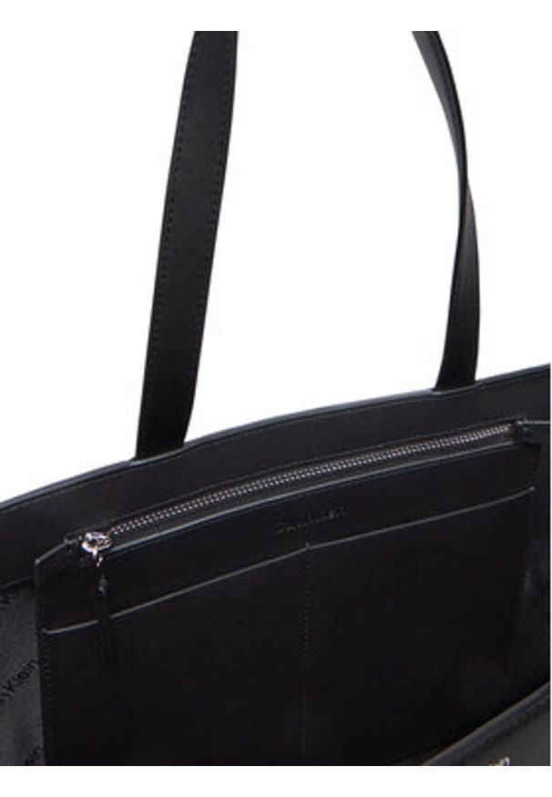 Calvin Klein Torebka Ck Mixmedia Medium Shopper K60K613011 Czarny. Kolor: czarny. Materiał: skórzane