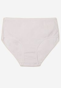 Renee - Białe Bawełniane Majtki Figi w Minimalistycznym Stylu Idira. Kolekcja: plus size. Kolor: biały. Materiał: bawełna