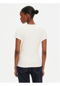 TOMMY HILFIGER - Tommy Hilfiger T-Shirt WW0WW45731 Écru Slim Fit. Materiał: wiskoza