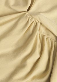 Born2be - Zielona Bluzka z Bawełną Dekoltem Typu Łódka i Marszczeniem Typhatos. Okazja: na co dzień. Kolor: zielony. Materiał: bawełna. Styl: casual, elegancki #5