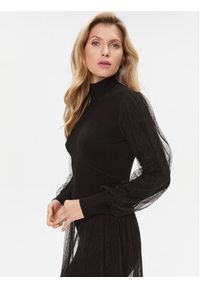 TwinSet - TWINSET Sukienka dzianinowa 232TT3413 Czarny Regular Fit. Kolor: czarny. Materiał: syntetyk, wiskoza, dzianina