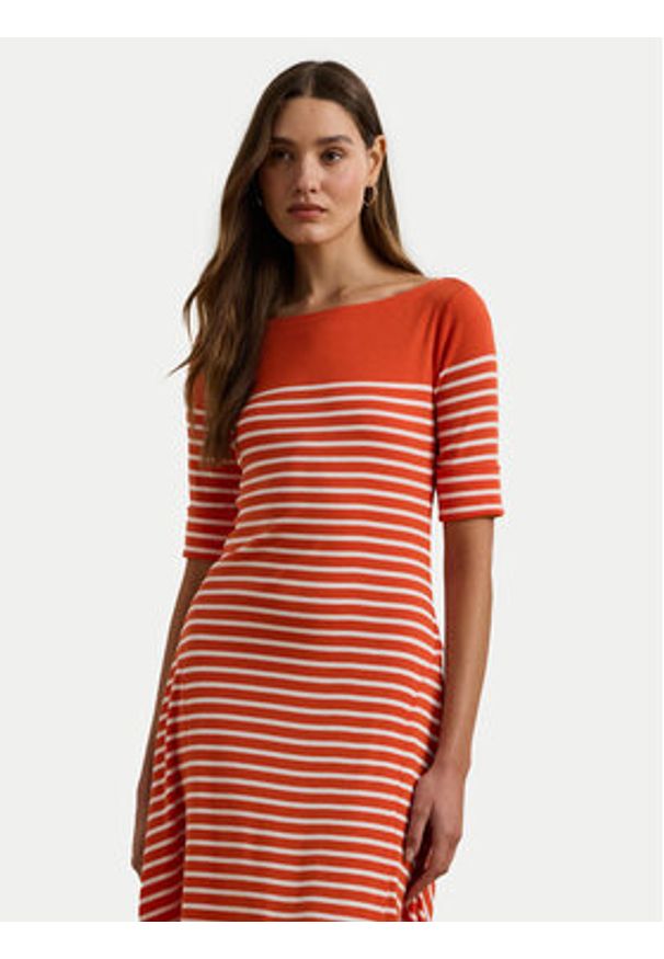 Lauren Ralph Lauren - LAUREN RALPH LAUREN Sukienka codzienna 250957728001 Pomarańczowy Regular Fit. Okazja: na co dzień. Kolor: pomarańczowy. Materiał: bawełna. Typ sukienki: proste. Styl: casual