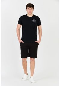 La Martina - LA MARTINA Czarny męski t-shirt z dużym logo, Rozmiar XL. Kolor: czarny #3