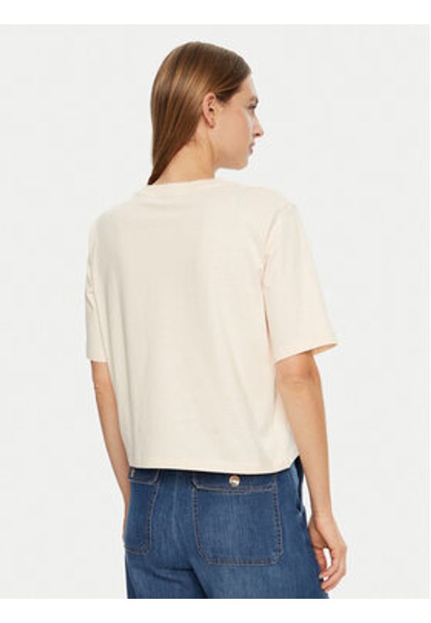 Guess T-Shirt V5RI01 I3Z14 Écru Regular Fit. Materiał: bawełna