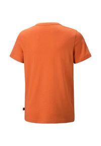Koszulka Dziecięca Puma Ess+2 Col Logo Tee. Kolor: pomarańczowy. Materiał: bawełna. Wzór: kolorowy