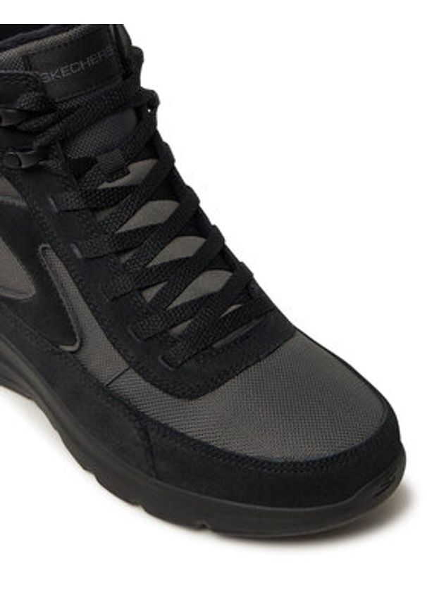 skechers - Skechers Trzewiki 144198/BKGY Czarny. Kolor: czarny. Materiał: zamsz, skóra
