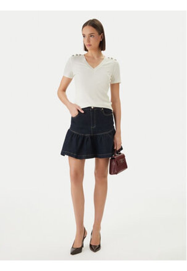 Morgan Bluzka 251-DOMANI Écru Slim Fit. Kolor: kremowy. Materiał: wiskoza