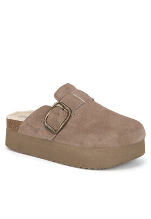 Badura Klapki TS6207-02 Szary. Kolor: szary. Materiał: zamsz, skóra