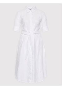 Lauren Ralph Lauren Sukienka koszulowa 200831364001 Biały Regular Fit. Kolor: biały. Materiał: len. Typ sukienki: koszulowe #5