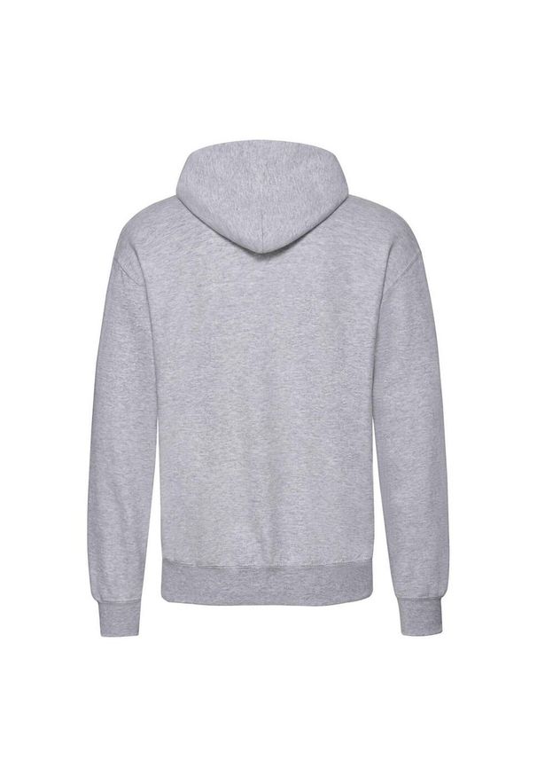 FRUIT OF THE LOOM - Męska Klasyczna Zwykła Bluza Z Kapturem. Typ kołnierza: kaptur. Kolor: szary