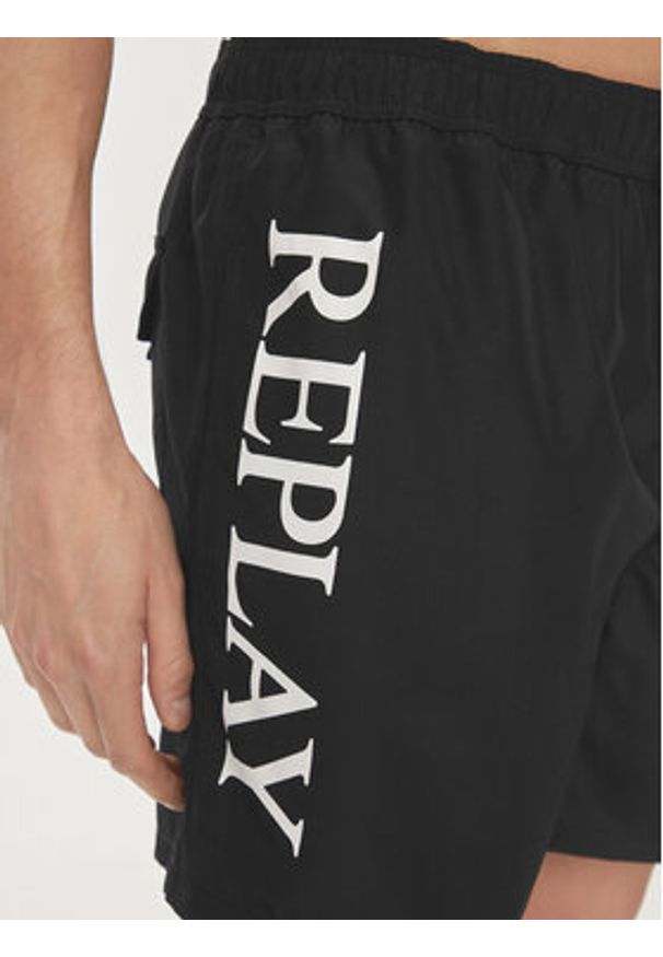 Replay Szorty kąpielowe LM1119.000.82972 Czarny Regular Fit. Kolor: czarny. Materiał: syntetyk