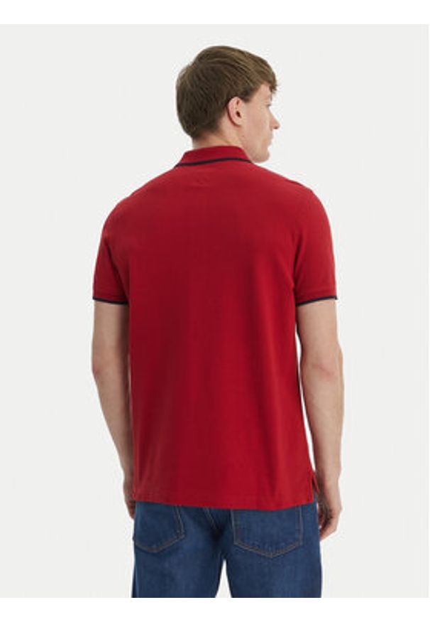 TOMMY HILFIGER - Tommy Hilfiger Polo Pique MW0MW42750 Czerwony Regular Fit. Typ kołnierza: polo. Kolor: czerwony. Materiał: bawełna