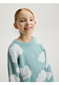 Reserved - Wzorzysty sweter - wielobarwny. Materiał: dzianina