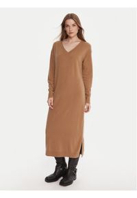 Weekend Max Mara Sukienka dzianinowa Zenith 2525326012 Beżowy Regular Fit. Kolor: beżowy. Materiał: wełna
