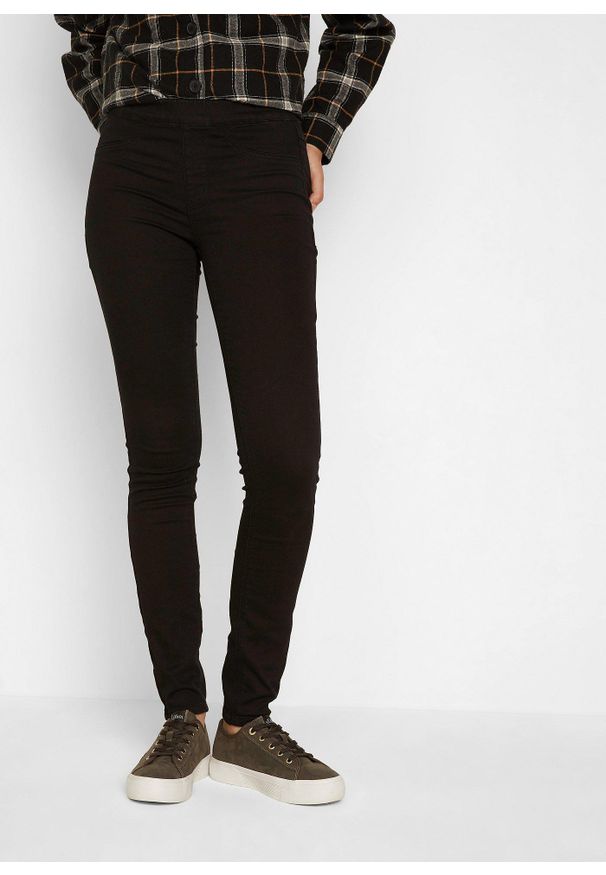 bonprix - Jegginsy termiczne, mid waist. Okazja: do pracy. Kolor: czarny