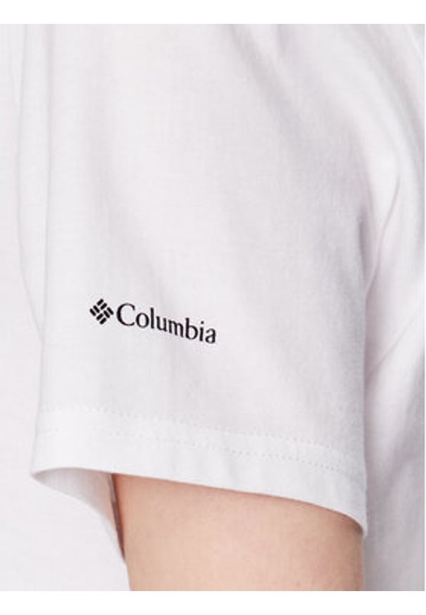 columbia - Columbia T-Shirt North Casades 1930051 Biały Cropped Fit. Kolor: biały. Materiał: bawełna