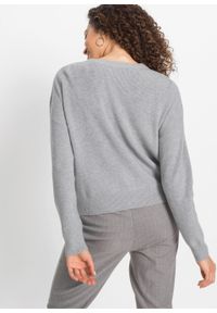Sweter rozpinany bonprix jasnoszary. Kolor: szary #5