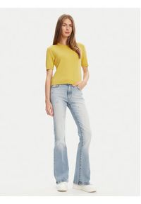 United Colors of Benetton - United Colors Of Benetton Sweter 1091D10D5 Żółty Relaxed Fit. Kolor: żółty. Materiał: bawełna #5