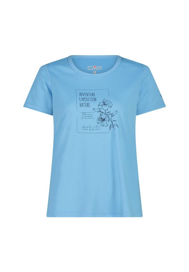 Koszulka damska CMP. Kolor: niebieski. Materiał: materiał, tkanina. Sport: turystyka piesza