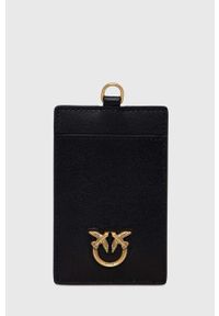 Pinko etui na karty skórzane kolor czarny. Kolor: czarny. Materiał: skóra #7