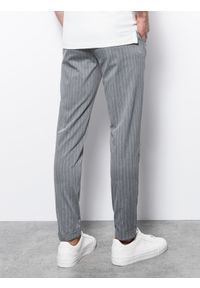 Ombre Clothing - Spodnie męskie z gumką w pasie - ciemnoszare V1 OM-PACP-0130 - XXL. Kolor: szary. Materiał: poliester, elastan #3