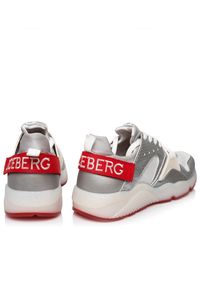 Iceberg - ICEBERG - Białe sneakersy z czerwonymi detalami. Okazja: na co dzień. Kolor: czerwony. Materiał: materiał #4