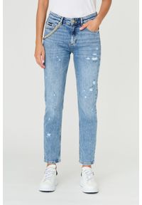 Just Cavalli - JUST CAVALLI Błękitne damskie jeansy Super Slim Chain, Rozmiar 29. Kolor: niebieski