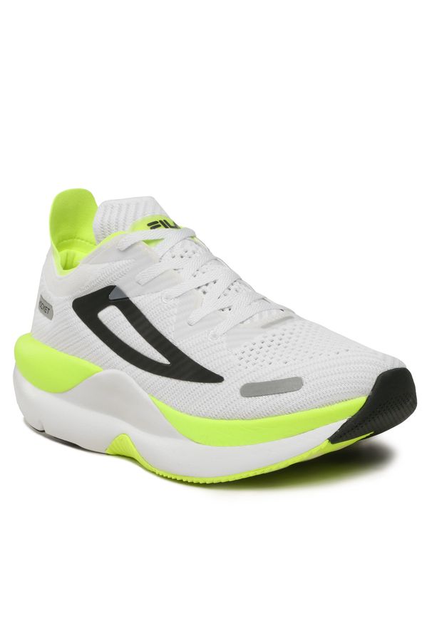 Sneakersy Fila Shocket Run FFM0079.13045 White/Safety Yellow. Kolor: biały. Materiał: materiał. Sport: bieganie