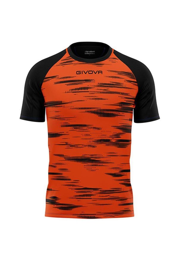 Koszulka Sportowa Givova Pixel 2XL Pomarańczowa/Czarna. Kolor: czarny, pomarańczowy, żółty, wielokolorowy. Materiał: poliester. Sport: piłka nożna